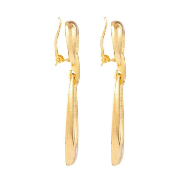 Gold Trip Vintage Brushed Gold Oval Link Earrings