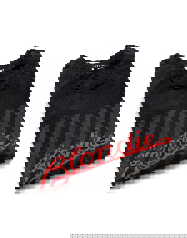 Blondie Mens Black Band Logo Short Sleeved T-Shirt