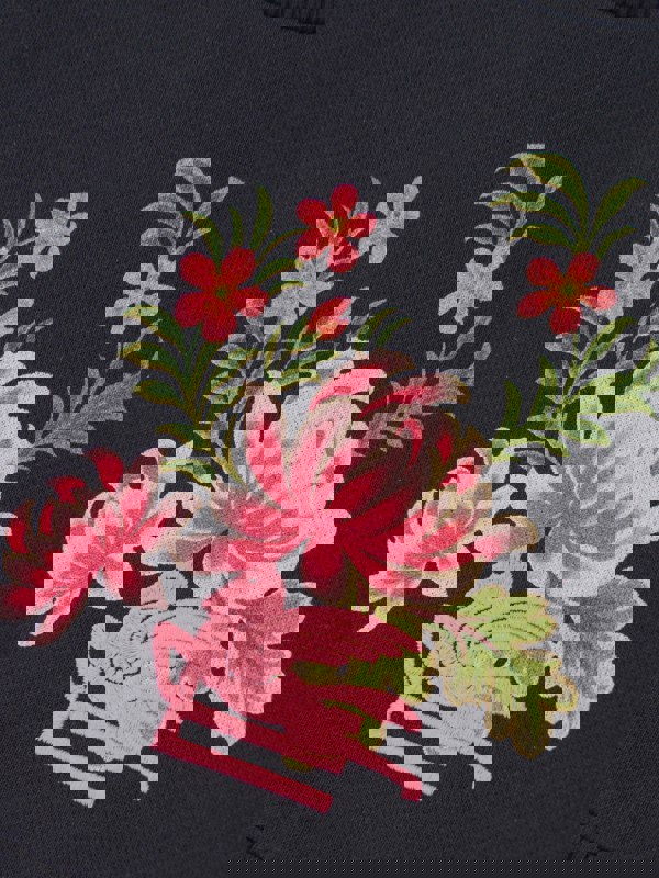 Etro Girls Flower Jersey Dress in Navy