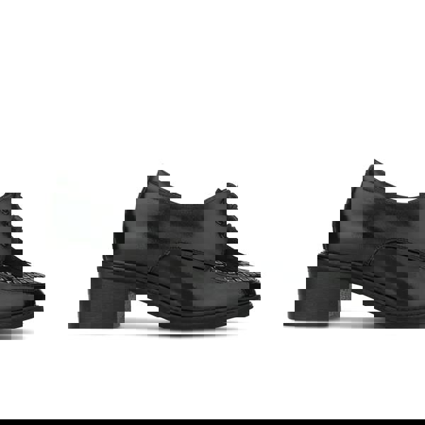 Embassy London Retro Tone - Black & Grey Diamond - Women's leather lace-up with signature kiltie detail