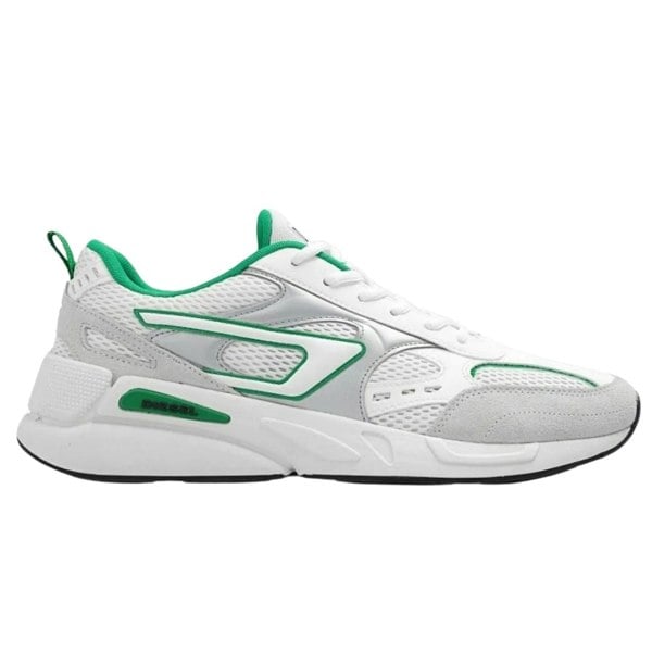 Diesel Green Style S-Serendiptiy Sport White Sneakers UK 7