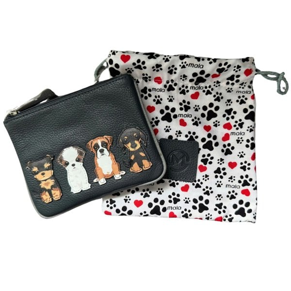 Mala Leather Sitting Dogs Coin & Card Purse – Soft Leather – RFID Protected