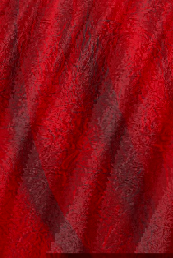 Crushed Satin Sleeveless A Line Midi Dress - Red DR4551