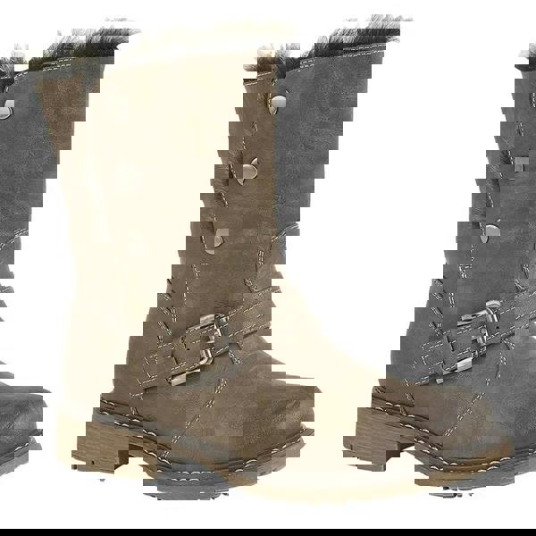 Cipriata Womens/Ladies Andreana Press Stud Fold Down Biker Style Leather Boot - Brown - 