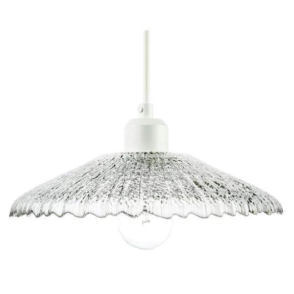 Textured Glass Pendant Shade with Mushroom or Parasol Silhouette Shape Image 4