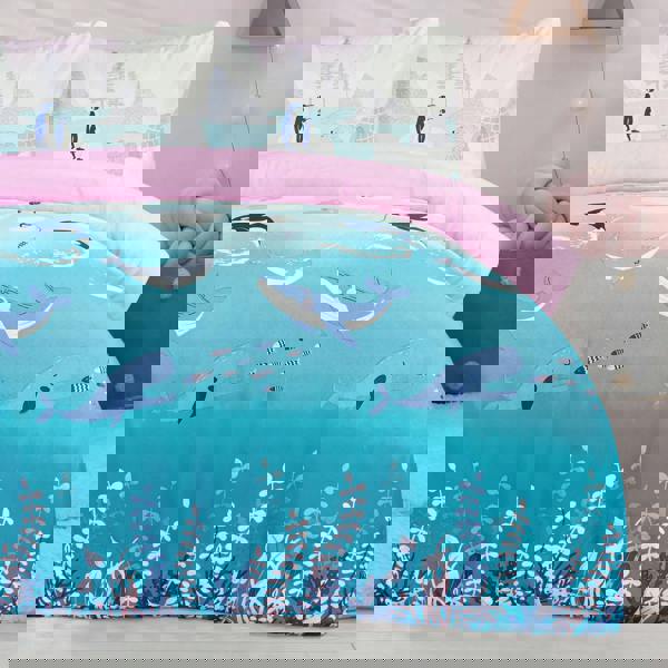 Smart Living Fun & Cosy Kids' Duvet Cover with Pillowcase & Fitted Sheet - Complete Set -Arctic Animals