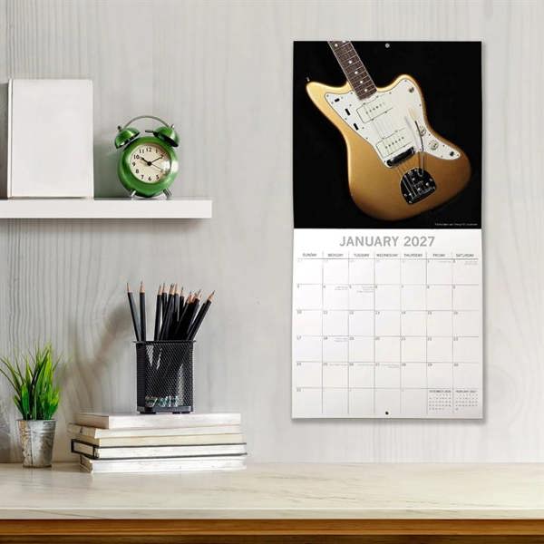 Iconic Guitars Calendar 2027, Wall Calendars, Month To View, Entertainment, Gift