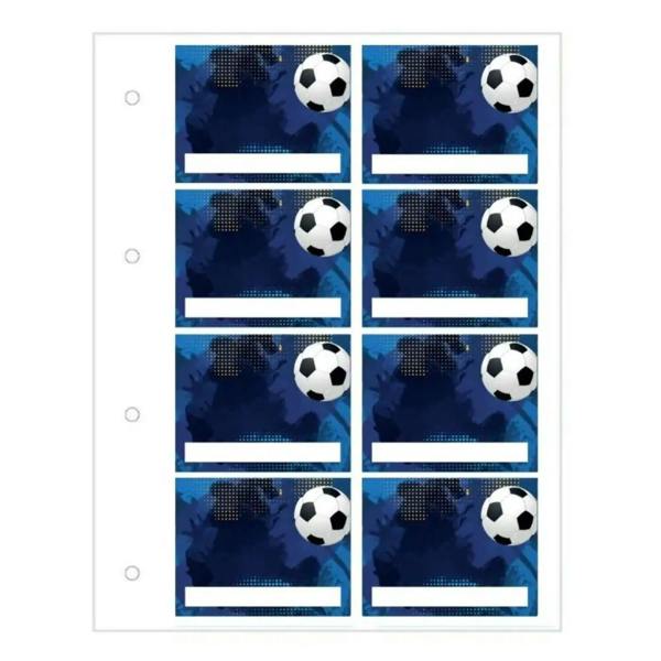 Soccer ball stickers with blue and white design for proud moments medal case