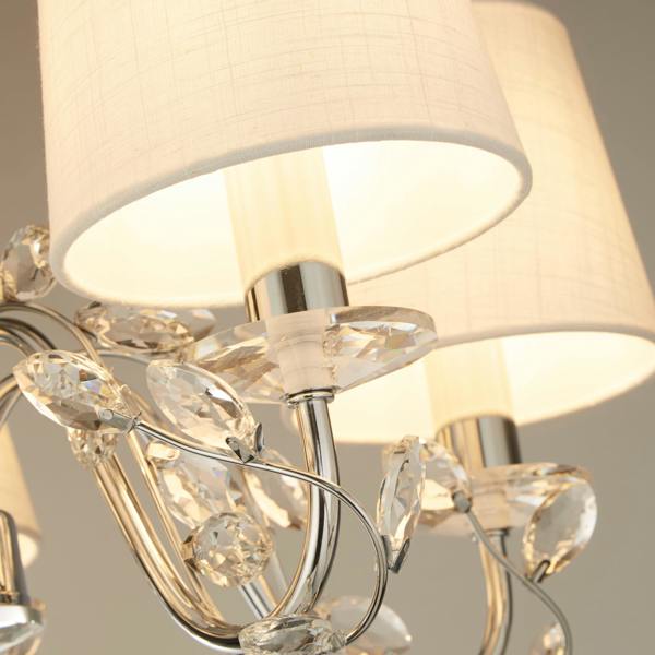 Lighting Collection 5 light Chrome & Glass Ceiling Pendant