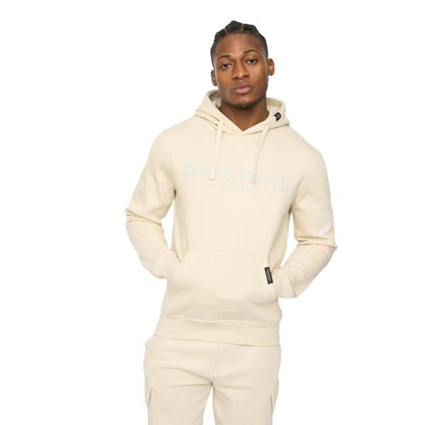 Crosshatch Mens Bardon Hoodie - Light Stone - 