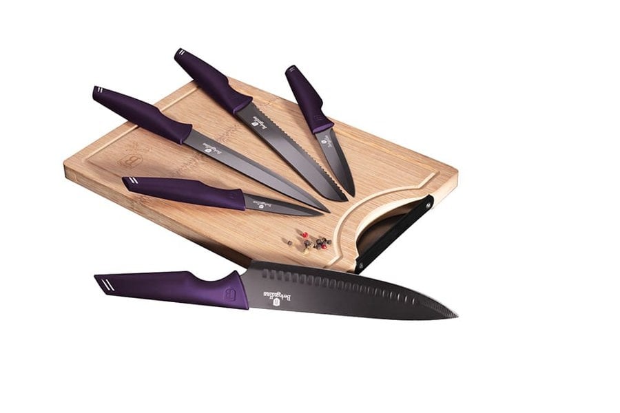 Knife Set & Bamboo Cutting Board Berlinger Haus BH-2832 Purple Eclipse