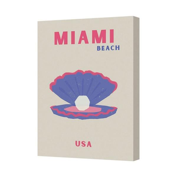 Benjamin Tate Design Miami Beach Canvas Wall Art USA Shell Print Coastal Decor