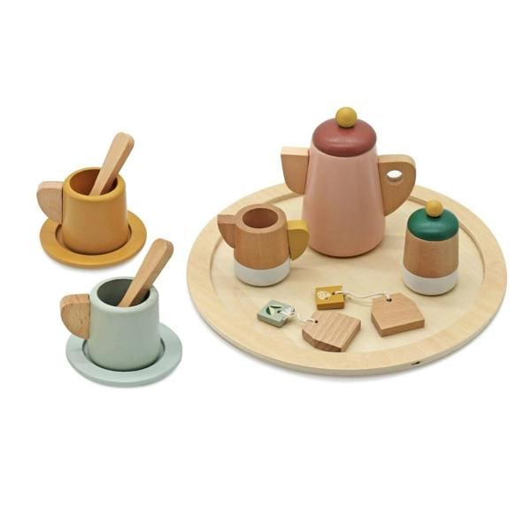 HYGRAD BUILT TO SURVIVE HYGRAD Wooden Tea Set For Toddlers Kids Tea Play Set Pretend Play Toys For Toddlers Kitchen Tea Set Toy Gift For Toddlers