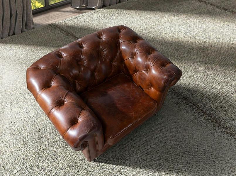 Angel Cerdá Cognac brown leather Chester armchair 5167
