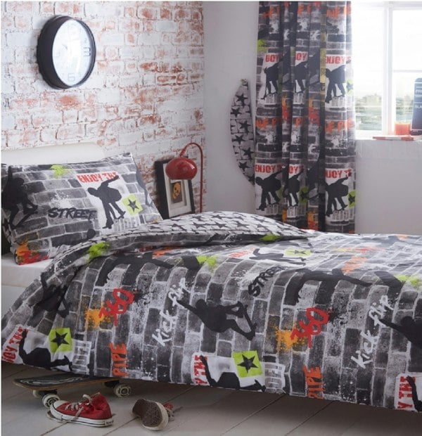 Portfolio Home Tricks Skaters Teenagers Bedding Pencil Pleat Curtains