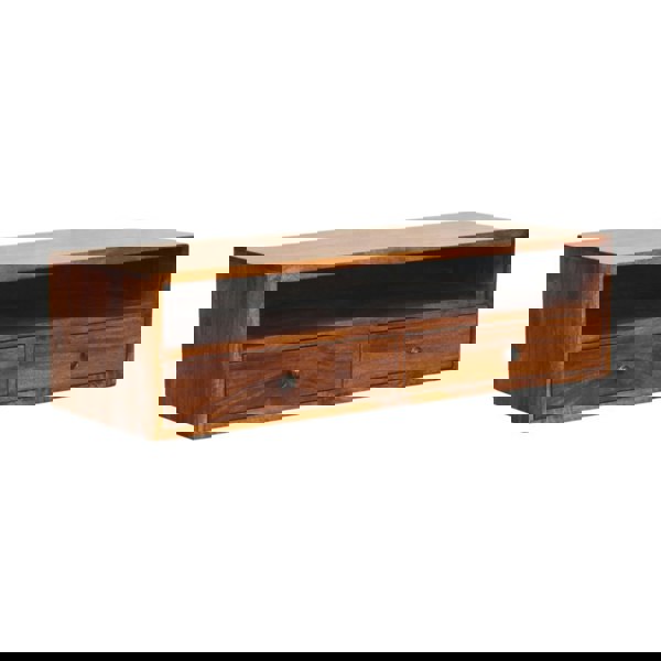 Artisan Furniture Solid Wood Lunar 2 Drawer Chestnut Wall Mounted Media Unit