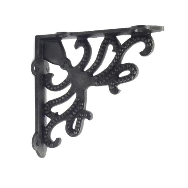 Pair of Antique Cast Iron Octopus Shelf Brackets