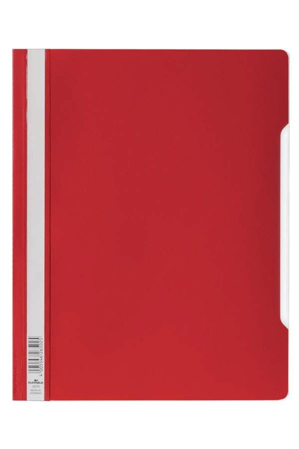 Durable Clear View Project Folder Document Report File | 50 Pack | A4 Red