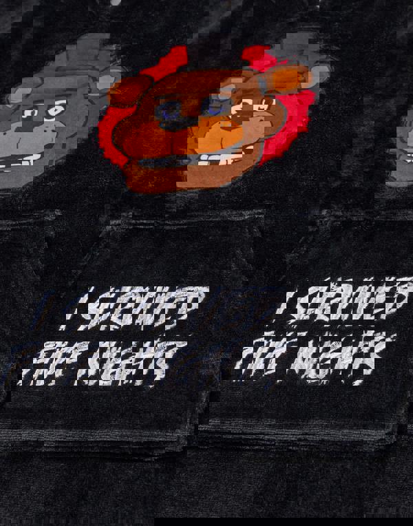 Five Nights At Freddy's Boys Black Character Blanket Hoodie (One Size)