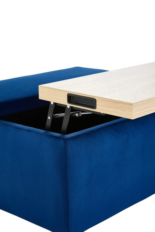 Living and Home Velvet Upholstered Storage Ottoman Stool