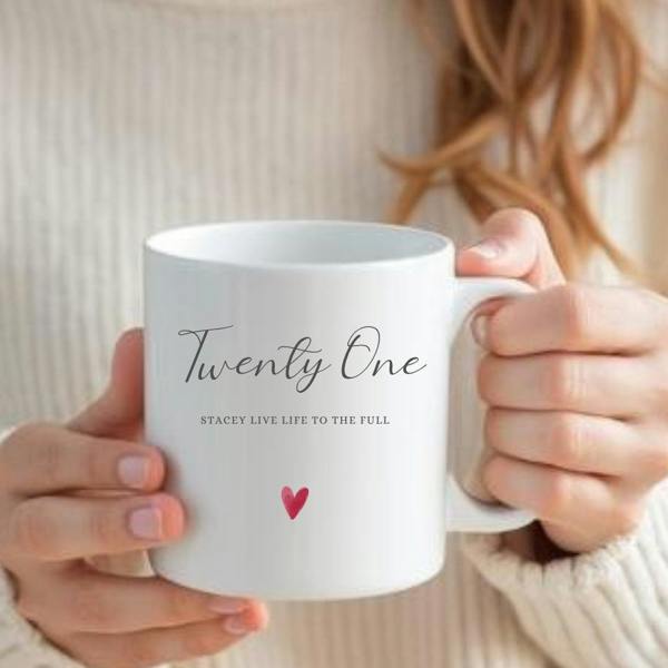 Personalised Twenty One Birthday Mug, Candle & Socks Gift Hamper | 21st