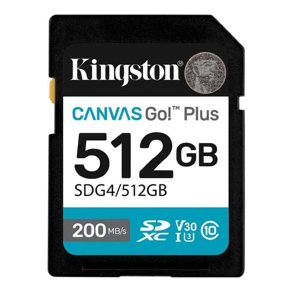 Kingston Canvas Go! Plus SDXC Card 200R C10 UHS-I U3 V30 512GB