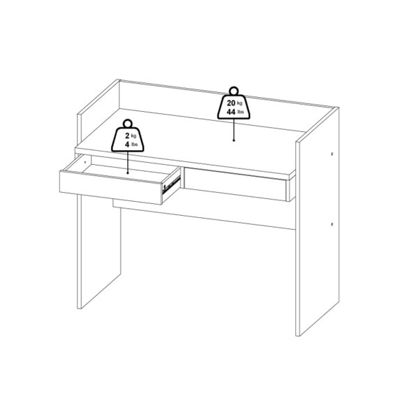 Wyld Haus Billabong Jackson Hickory Oak and White Wood Desk 2 Drawers
