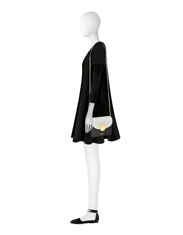 Le Parmentier New Ondina Mini Color Block Shoulder Bag - White / Black