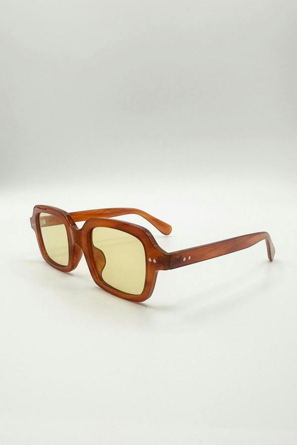 Bold Square Sunglasses In Brown - svnx