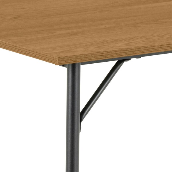 Wyld Haus Belgrade Dining Set Natural Oak and Black Dining Table + 4 Dining Chairs