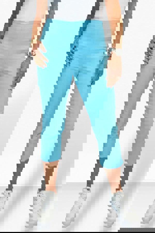 Paulo Due Women's Slim Leg Elastic Waist Cropped Trousers