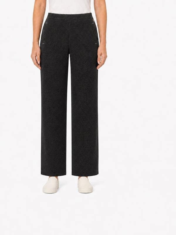 PennyPlain Wide Leg Tweedy Treggings - Charcoal