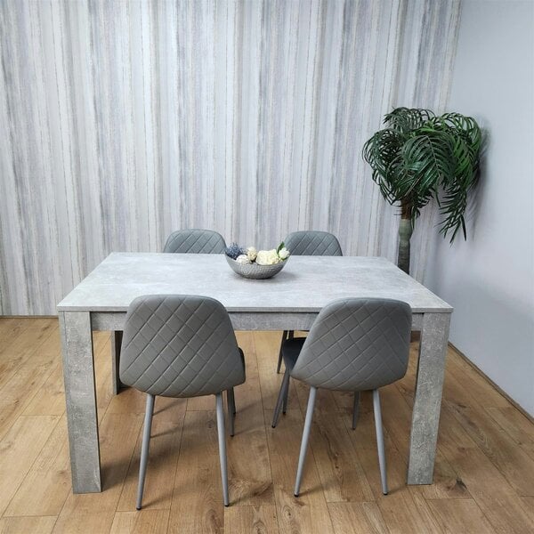 Kosy Koala Wooden Rectangle Dining Table Sets with Set of 4 Chairs for Dining Room, Grey