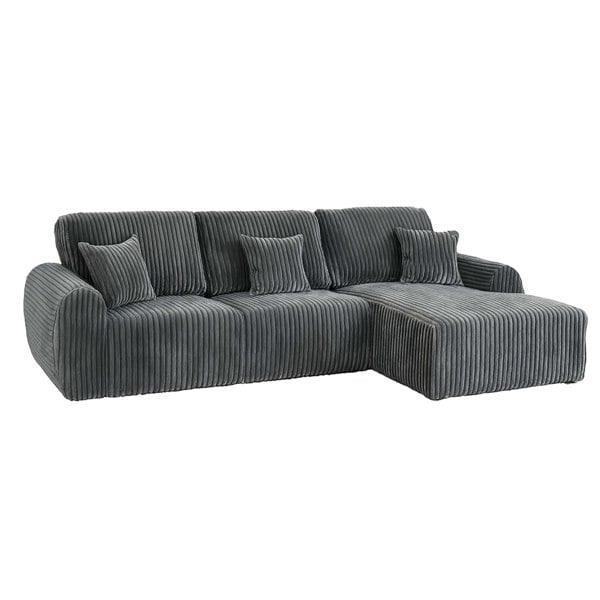 Furnishings For Less Vinci Soft Chunky Jumbo Cord 4 Seater Corner Sofa