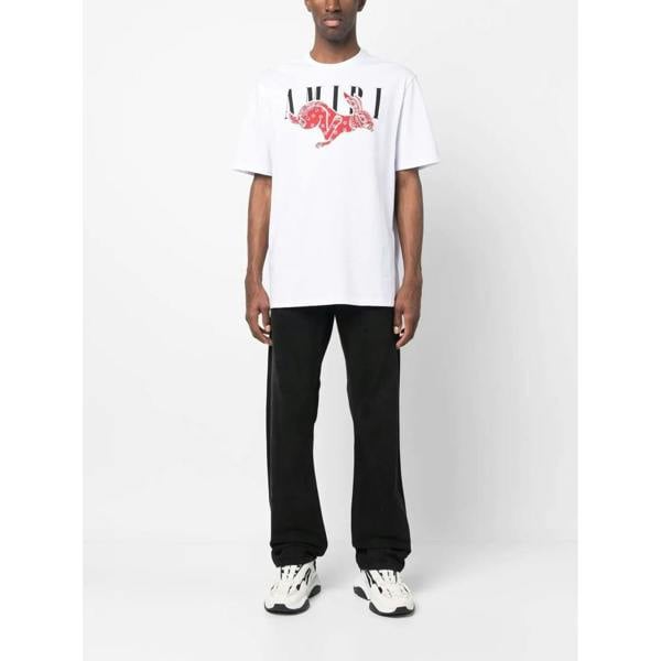 Amiri CNY Bandana Rabbit Print T-Shirt   in  White