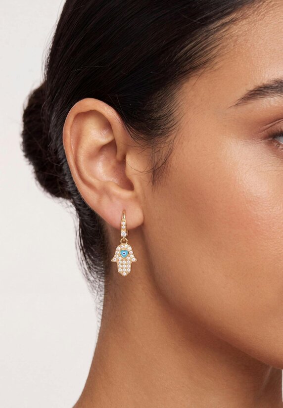 Latelita Hamsa Hand Drop Earrings Gold