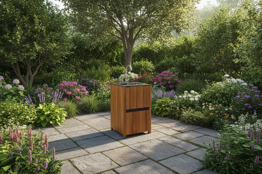 Ocean Designs Avellino Teak Outdoor Kitchen Sink Unit