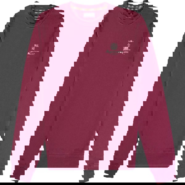 Aquascutum ACTIVE SMALL LOGO CREW FW23 SW006 26 Burgundy Jumper Mens S