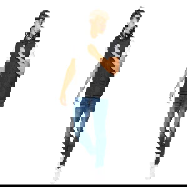 Crosshatch Mens Sandbox Hooded Gilet - Black - 