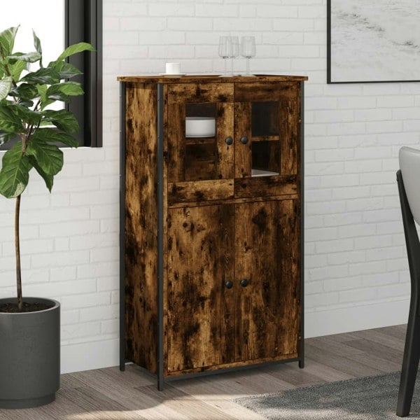 Berkfield Highboard Smoked Oak 62x32x106.5 cm Engineered Wood