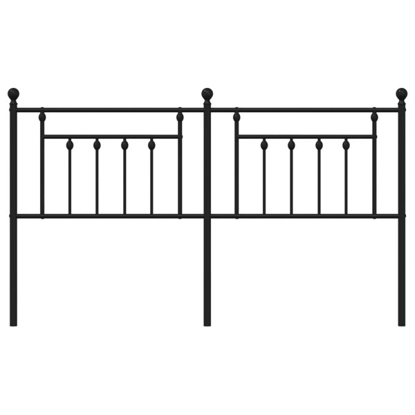 Berkfield Metal Headboard Black 180 cm