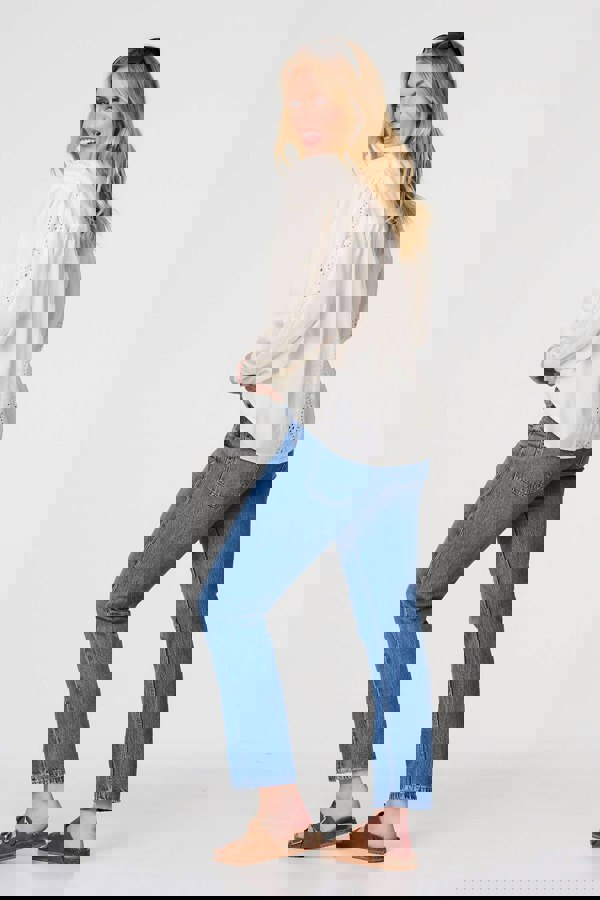 White | Broderie Anglaise Puff Sleeve Blouse
