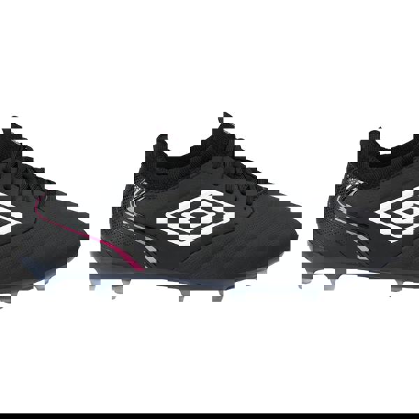 Umbro Mens Tocco V Pro Leather Firm Ground Football Boots - Black/White/Pink Glow - 