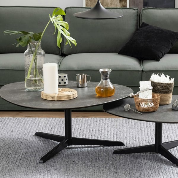 Furniture To Go Barnsley Black Ceramic Coffee Table 100x95x41 cm