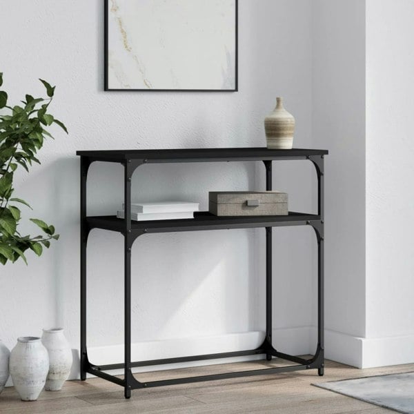 Berkfield Console Table Black 75x35.5x75 cm Engineered Wood
