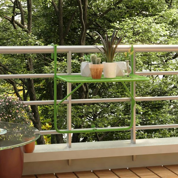 Berkfield Balcony Table Green 60x40 cm Steel