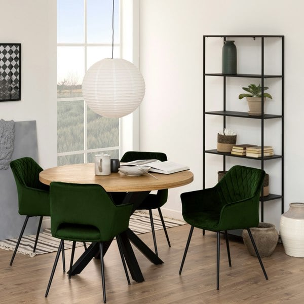Furniture To Go Newcastle Tall Bookcase with 5 Shelves in Matt Black