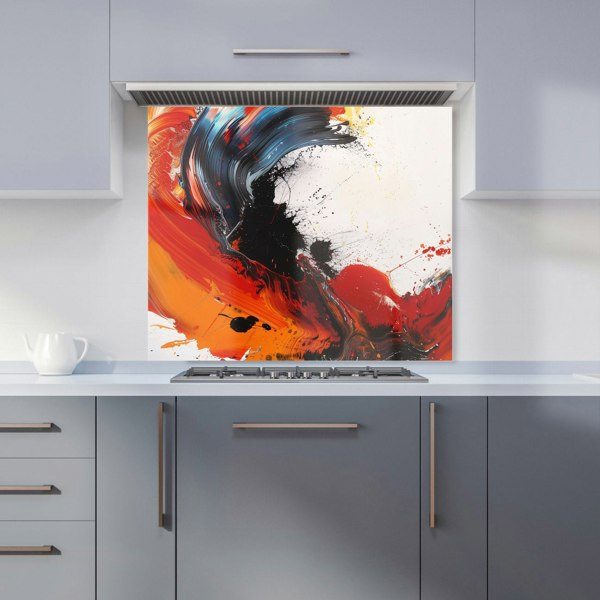 Warren Reed - Designer Fiery Waves: Abstract Motion Kitchen Splashback