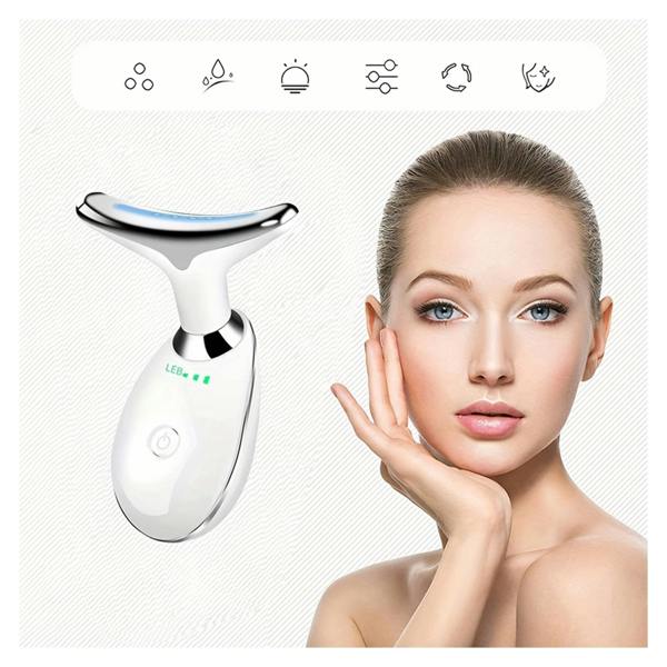 Dragodirect 7 Color LED Face & Neck Massage Device Vibration Beauty Tool