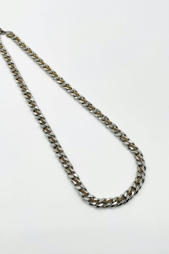 SVNX Woven Chain Necklace in Silver and Gold